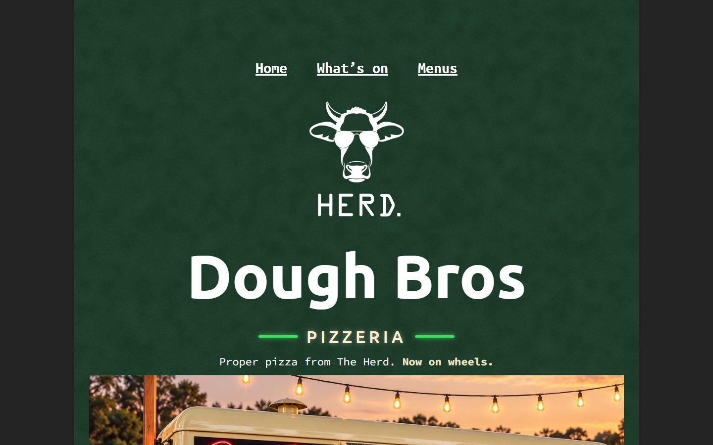 The Dough Bros pizza trailer page